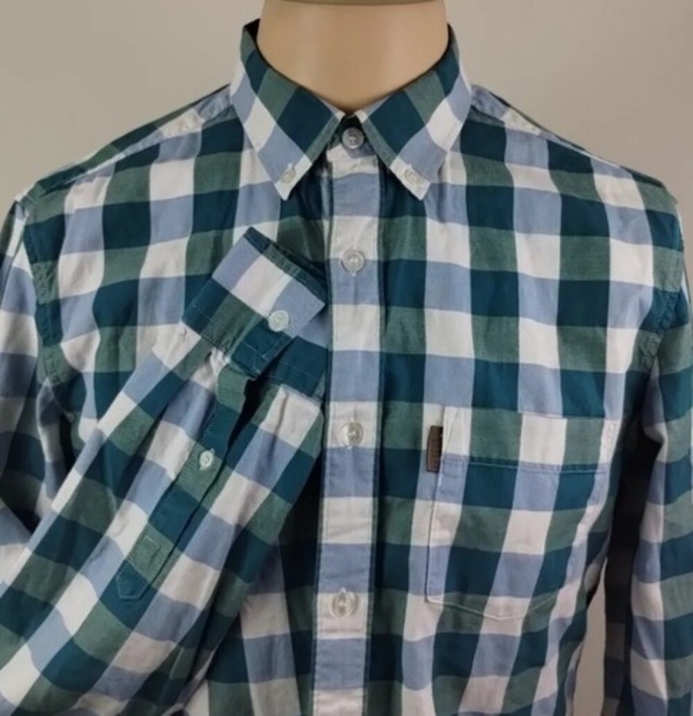 Burberry Britt Mens Gingham Check Long Sleeve Button Up Shirt Size Medium